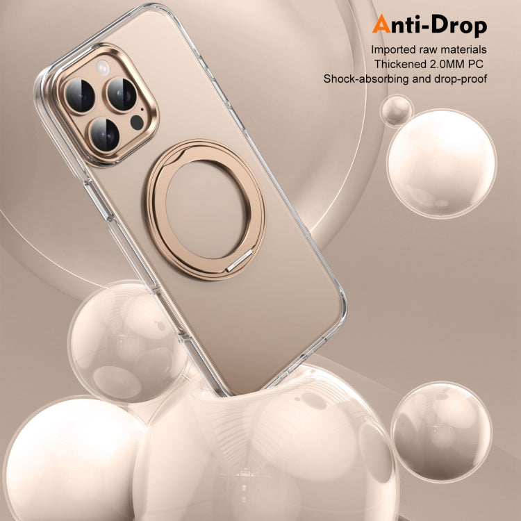 For iPhone 16 Pro Max Ice-Cold Rotating Ring Holder PC MagSafe Phone Case(Desert Gold) - iPhone 16 Pro Max Cases by buy2fix | Online Shopping UK | buy2fix