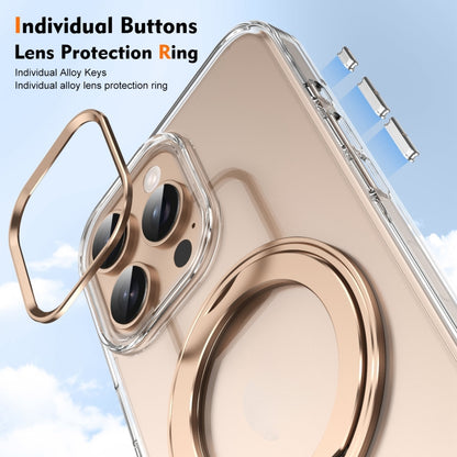 For iPhone 16 Pro Max Ice-Cold Rotating Ring Holder PC MagSafe Phone Case(Desert Gold) - iPhone 16 Pro Max Cases by buy2fix | Online Shopping UK | buy2fix