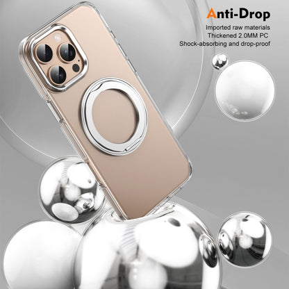 For iPhone 16 Pro Ice-Cold Rotating Ring Holder PC MagSafe Phone Case(Silver) - iPhone 16 Pro Cases by buy2fix | Online Shopping UK | buy2fix