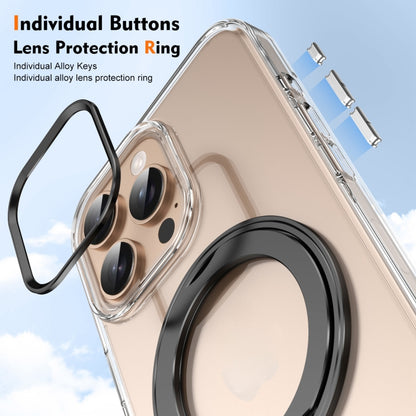 For iPhone 16 Pro Ice-Cold Rotating Ring Holder PC MagSafe Phone Case(Black) - iPhone 16 Pro Cases by buy2fix | Online Shopping UK | buy2fix