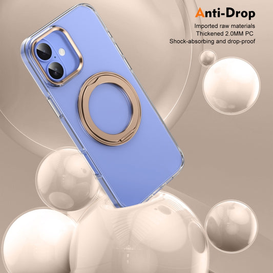 For iPhone 16 Plus Ice-Cold Rotating Ring Holder PC MagSafe Phone Case(Desert Gold) - iPhone 16 Plus Cases by buy2fix | Online Shopping UK | buy2fix