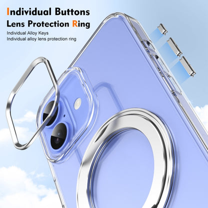 For iPhone 16 Plus Ice-Cold Rotating Ring Holder PC MagSafe Phone Case(Silver) - iPhone 16 Plus Cases by buy2fix | Online Shopping UK | buy2fix