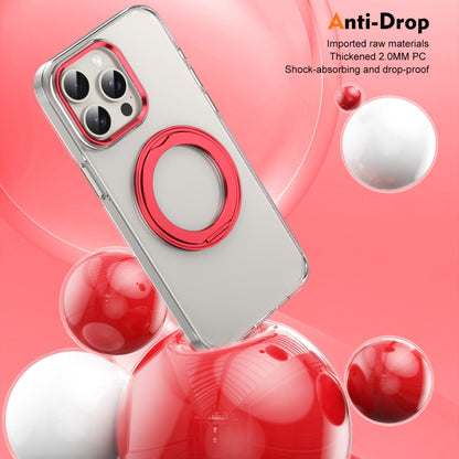 For iPhone 15 Pro Ice-Cold Rotating Ring Holder PC MagSafe Phone Case(Red) - iPhone 15 Pro Cases by buy2fix | Online Shopping UK | buy2fix