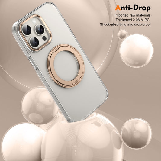 For iPhone 15 Pro Ice-Cold Rotating Ring Holder PC MagSafe Phone Case(Desert Gold) - iPhone 15 Pro Cases by buy2fix | Online Shopping UK | buy2fix