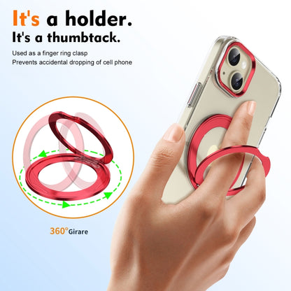 For iPhone 15 Ice-Cold Rotating Ring Holder PC MagSafe Phone Case(Red) - iPhone 15 Cases by buy2fix | Online Shopping UK | buy2fix