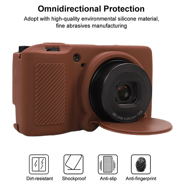 For Ricoh GR III Soft Silicone Protective Case(Coffee) - Protective Case by buy2fix | Online Shopping UK | buy2fix