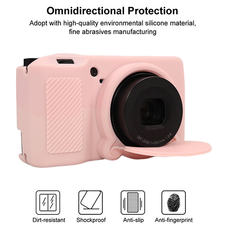 For Ricoh GR III Soft Silicone Protective Case(Sweet Smoke Pink) - Protective Case by buy2fix | Online Shopping UK | buy2fix
