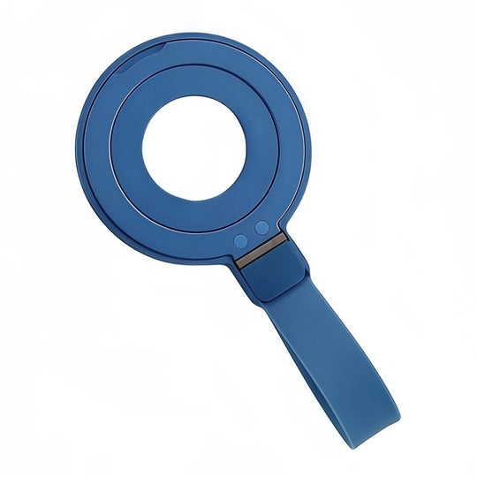 Metal Magsafe Magnetic Ring Silicone Band Phone Holder(Blue)