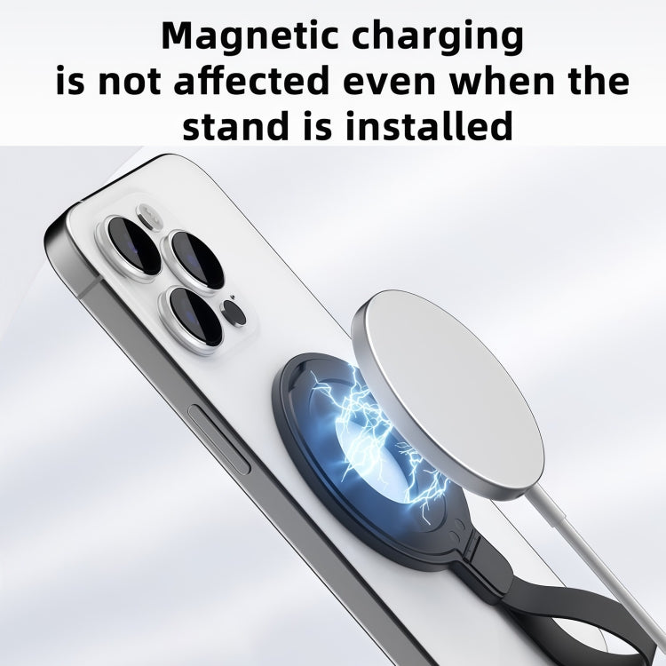 Metal Magsafe Magnetic Ring Silicone Band Phone Holder(Blue) - Ring Holder by buy2fix | Online Shopping UK | buy2fix