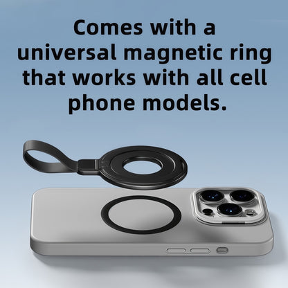 Metal Magsafe Magnetic Ring Silicone Band Phone Holder(Black) - Ring Holder by buy2fix | Online Shopping UK | buy2fix