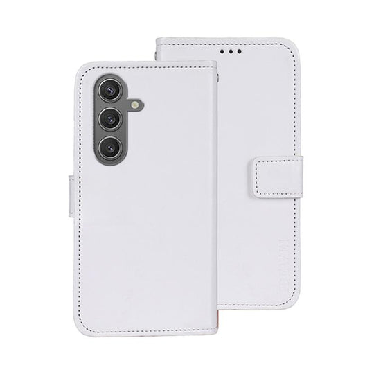 For Samsung Galaxy S25 5G idewei Crazy Horse Texture Leather Phone Case(White)