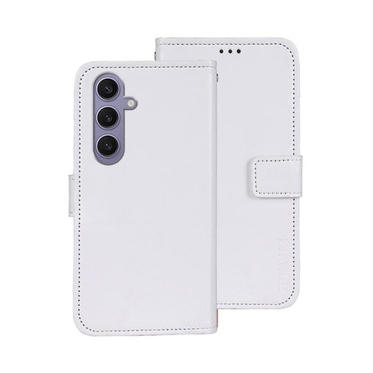 For Samsung Galaxy S25+ 5G idewei Crazy Horse Texture Leather Phone Case(White)