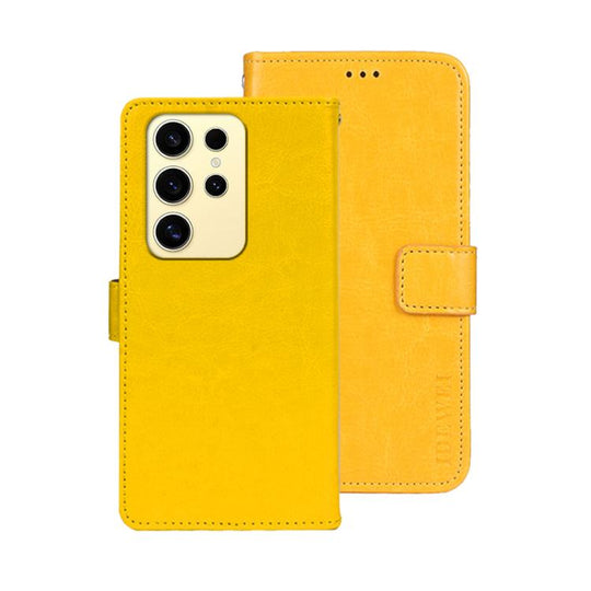 For Samsung Galaxy S25 Ultra 5G idewei Crazy Horse Texture Leather Phone Case(Yellow)