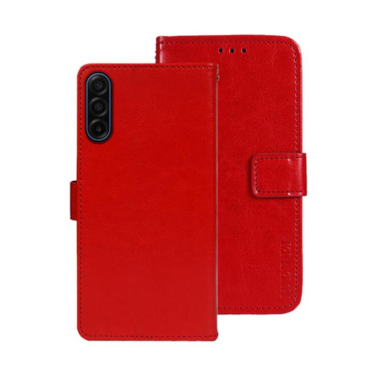 For Samsung Galaxy S25 FE 5G idewei Crazy Horse Texture Leather Phone Case(Red)