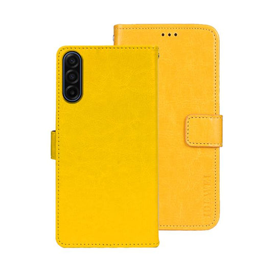For Samsung Galaxy S25 FE 5G idewei Crazy Horse Texture Leather Phone Case(Yellow)