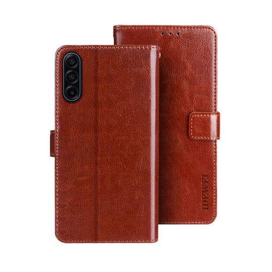 For Samsung Galaxy S25 FE 5G idewei Crazy Horse Texture Leather Phone Case(Brown)