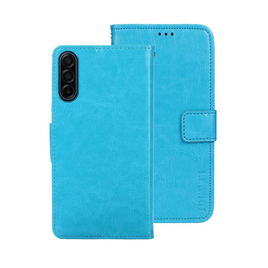 For Samsung Galaxy S25 FE 5G idewei Crazy Horse Texture Leather Phone Case(Sky Blue)