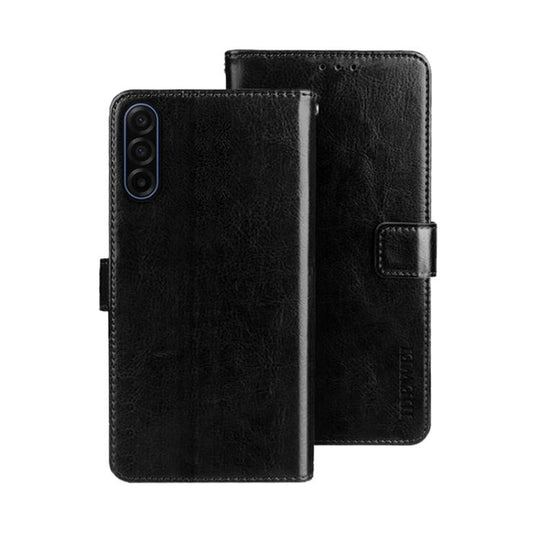 For Samsung Galaxy S25 FE 5G idewei Crazy Horse Texture Leather Phone Case(Black)