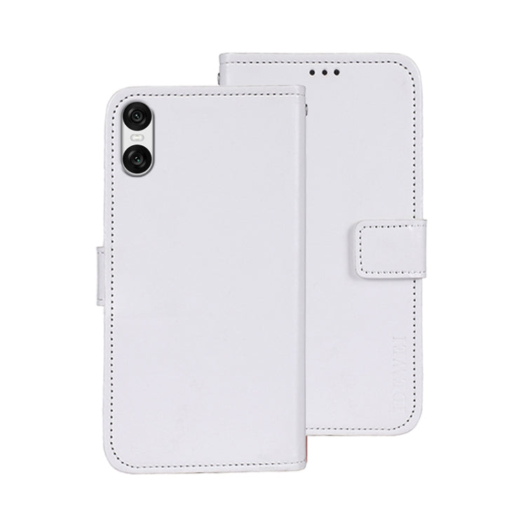 For Sony Xperia 10 VI idewei Crazy Horse Texture Leather Phone Case(White) by idewei