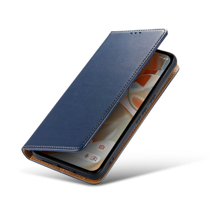 For Google Pixel 9 Pro XL Fierre Shann PU Genuine Leather Texture Phone Case(Blue) by FIERRE SHANN