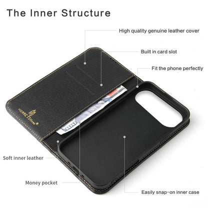 For iPhone Air Fierre Shann Cowhide Leather Flip Leather Phone Case(Black) - iPhone Air Cases by FIERRE SHANN | Online Shopping UK | buy2fix