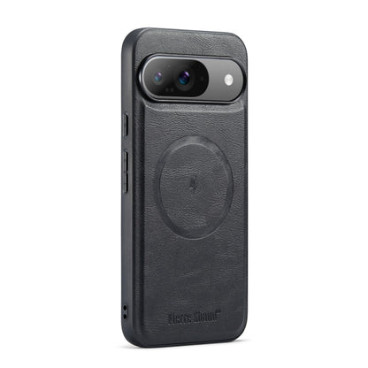 For Google Pixel 9 Pro XL Fierre Shann Cowhide Texture MagSafe Magnetic Phone Case(Black) by FIERRE SHANN