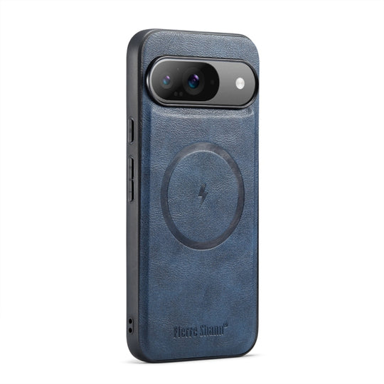 For Google Pixel 9 Pro XL Fierre Shann Cowhide Texture MagSafe Magnetic Phone Case(Blue)