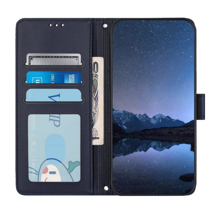 For Google Pixel 9a Cat Rat Embossed Pattern RFID Leather Phone Case with Lanyard(Blue) - Google Cases by buy2fix | Online Shopping UK | buy2fix