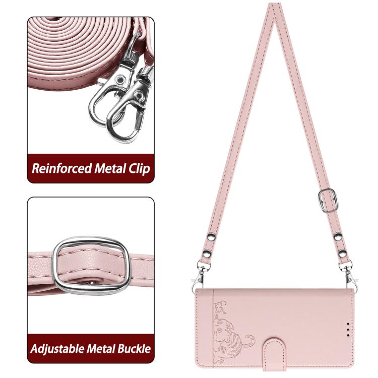 For Google Pixel 10 5G Global Cat Rat Embossed Pattern RFID Leather Phone Case with Lanyard(Pink) - Google Cases by buy2fix | Online Shopping UK | buy2fix