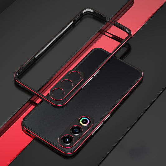 For Meizu 21 Aurora Series Lens Protector + Metal Frame Phone Case(Black Red) - Meizu by buy2fix | Online Shopping UK | buy2fix