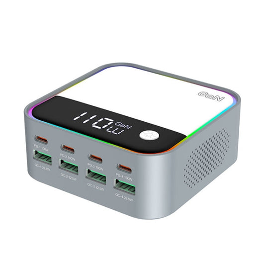 WLX-M8 120W Smart Digital Display Multi-Port Desktop Charger Dock Station, AU Plug(Grey White) - Multifunction Charger by buy2fix | Online Shopping UK | buy2fix