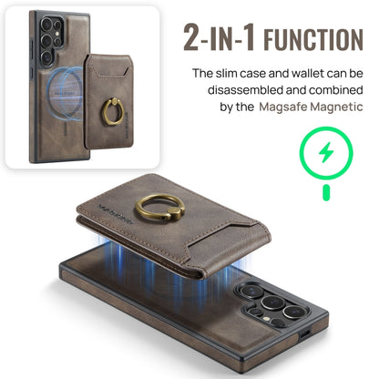 For Samsung Galaxy S24 Ultra 5G MAGKING K1 MagSafe Detachable Wallet RFID Back Cover Phone Case(Coffee) - Galaxy S24 Ultra 5G Cases by MAGKING | Online Shopping UK | buy2fix