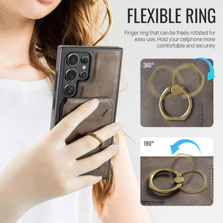 For Samsung Galaxy S24 Ultra 5G MAGKING K1 MagSafe Detachable Wallet RFID Back Cover Phone Case(Coffee) - Galaxy S24 Ultra 5G Cases by MAGKING | Online Shopping UK | buy2fix
