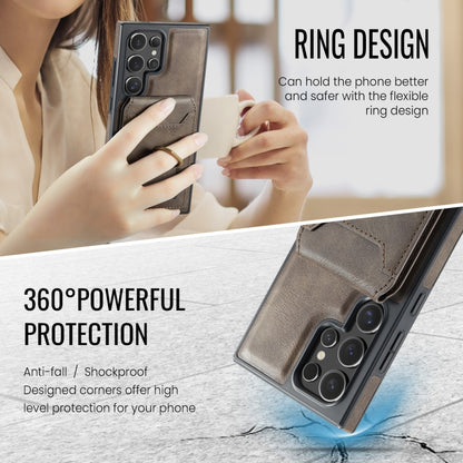 For Samsung Galaxy S24 Ultra 5G MAGKING K1 MagSafe Detachable Wallet RFID Back Cover Phone Case(Coffee) - Galaxy S24 Ultra 5G Cases by MAGKING | Online Shopping UK | buy2fix