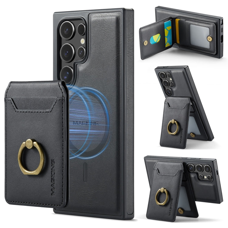 For Samsung Galaxy S24 Ultra 5G MAGKING K1 MagSafe Detachable Wallet RFID Back Cover Phone Case(Black) - Galaxy S24 Ultra 5G Cases by MAGKING | Online Shopping UK | buy2fix