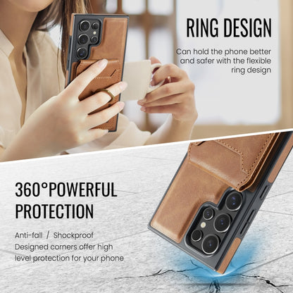 For Samsung Galaxy S24 Ultra 5G MAGKING K1 MagSafe Detachable Wallet RFID Back Cover Phone Case(Brown) - Galaxy S24 Ultra 5G Cases by MAGKING | Online Shopping UK | buy2fix
