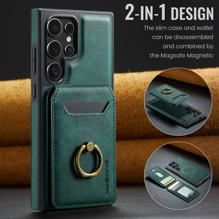 For Samsung Galaxy S24 Ultra 5G MAGKING K1 MagSafe Detachable Wallet RFID Back Cover Phone Case(Green) - Galaxy S24 Ultra 5G Cases by MAGKING | Online Shopping UK | buy2fix