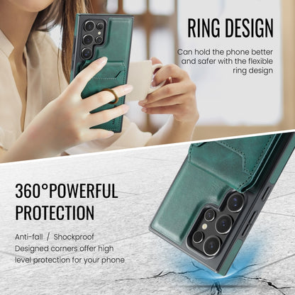 For Samsung Galaxy S24 Ultra 5G MAGKING K1 MagSafe Detachable Wallet RFID Back Cover Phone Case(Green) - Galaxy S24 Ultra 5G Cases by MAGKING | Online Shopping UK | buy2fix