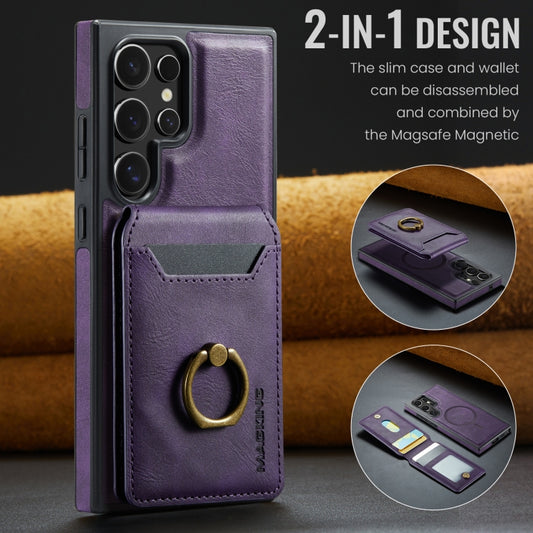 For Samsung Galaxy S23 Ultra 5G MAGKING K1 MagSafe Detachable Wallet RFID Back Cover Phone Case(Purple) - Galaxy S23 Ultra 5G Cases by MAGKING | Online Shopping UK | buy2fix
