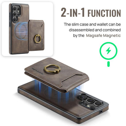 For Samsung Galaxy S25 Ultra 5G MAGKING K1 MagSafe Detachable Wallet RFID Back Cover Phone Case(Coffee) - Galaxy S25 Ultra 5G Cases by MAGKING | Online Shopping UK | buy2fix