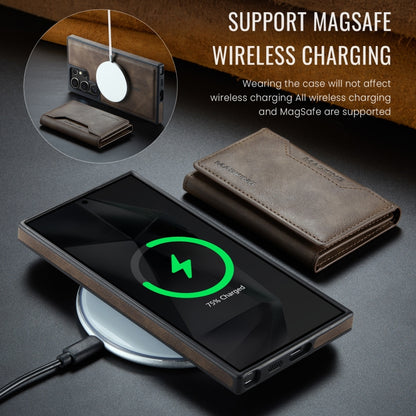 For Samsung Galaxy S24 Ultra 5G MAGKING K2 Series MagSafe RFID Card Bag Detachable Phone Case(Coffee) - Galaxy S24 Ultra 5G Cases by MAGKING | Online Shopping UK | buy2fix