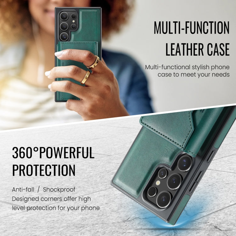 For Samsung Galaxy S24 Ultra 5G MAGKING K2 Series MagSafe RFID Card Bag Detachable Phone Case(Green) - Galaxy S24 Ultra 5G Cases by MAGKING | Online Shopping UK | buy2fix