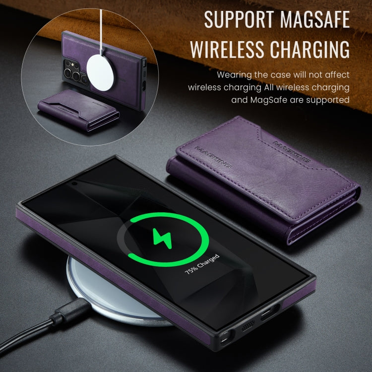 For Samsung Galaxy S24 Ultra 5G MAGKING K2 Series MagSafe RFID Card Bag Detachable Phone Case(Purple) - Galaxy S24 Ultra 5G Cases by MAGKING | Online Shopping UK | buy2fix