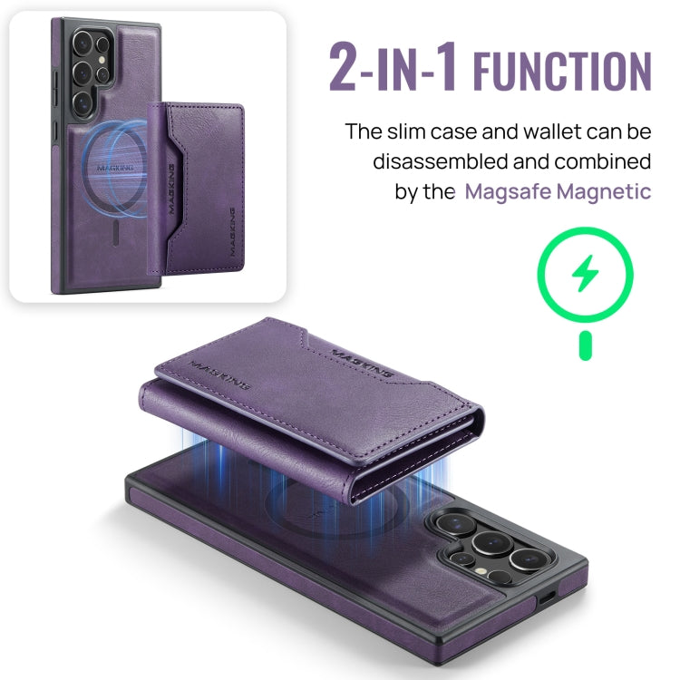 For Samsung Galaxy S24 Ultra 5G MAGKING K2 Series MagSafe RFID Card Bag Detachable Phone Case(Purple) - Galaxy S24 Ultra 5G Cases by MAGKING | Online Shopping UK | buy2fix