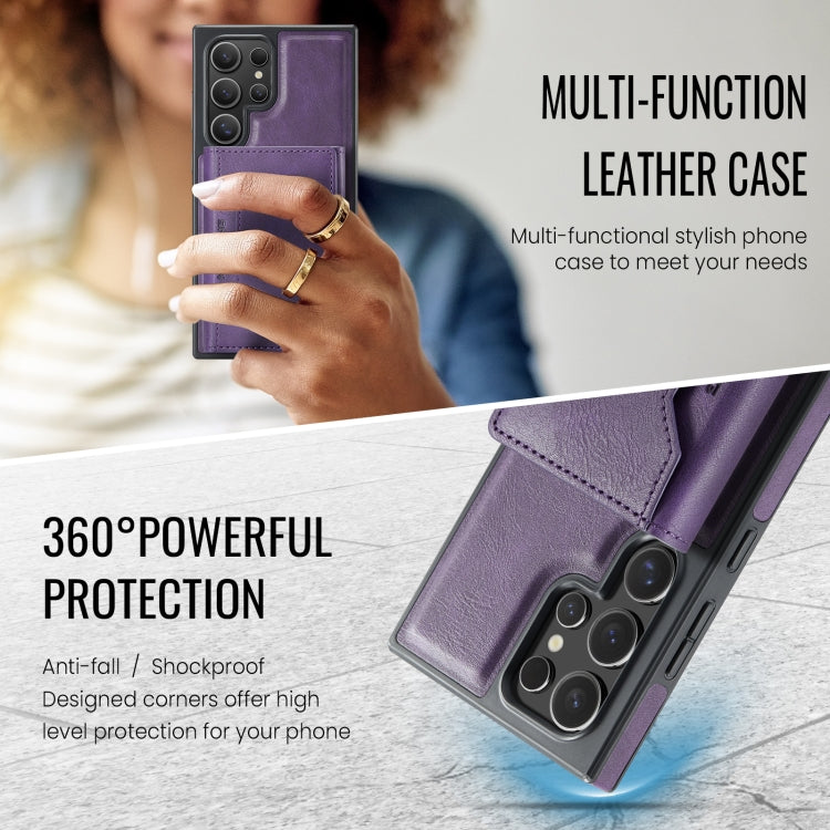 For Samsung Galaxy S24 Ultra 5G MAGKING K2 Series MagSafe RFID Card Bag Detachable Phone Case(Purple) - Galaxy S24 Ultra 5G Cases by MAGKING | Online Shopping UK | buy2fix
