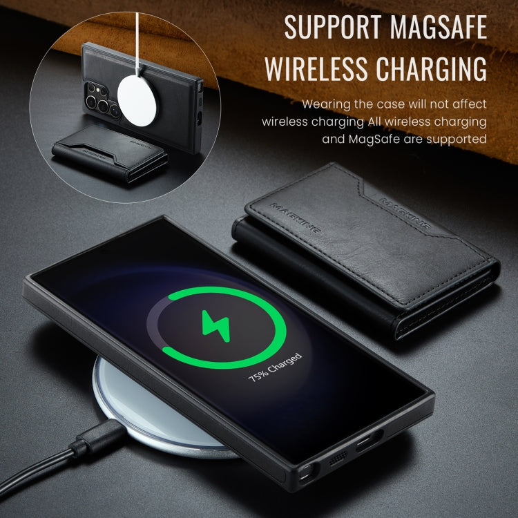 For Samsung Galaxy S23 Ultra 5G MAGKING K2 Series MagSafe RFID Card Bag Detachable Phone Case(Black) - Galaxy S23 Ultra 5G Cases by MAGKING | Online Shopping UK | buy2fix