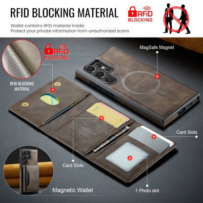 For Samsung Galaxy S23 Ultra 5G MAGKING K2 Series MagSafe RFID Card Bag Detachable Phone Case(Coffee) - Galaxy S23 Ultra 5G Cases by MAGKING | Online Shopping UK | buy2fix