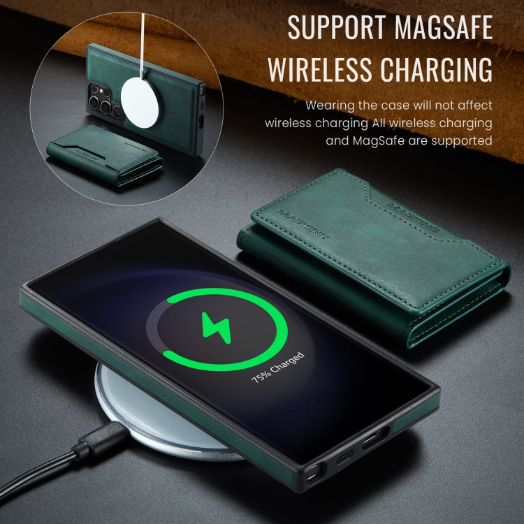 For Samsung Galaxy S23 Ultra 5G MAGKING K2 Series MagSafe RFID Card Bag Detachable Phone Case(Green) - Galaxy S23 Ultra 5G Cases by MAGKING | Online Shopping UK | buy2fix