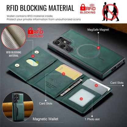 For Samsung Galaxy S23 Ultra 5G MAGKING K2 Series MagSafe RFID Card Bag Detachable Phone Case(Green) - Galaxy S23 Ultra 5G Cases by MAGKING | Online Shopping UK | buy2fix