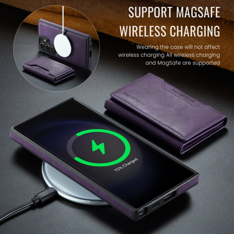 For Samsung Galaxy S23 Ultra 5G MAGKING K2 Series MagSafe RFID Card Bag Detachable Phone Case(Purple) - Galaxy S23 Ultra 5G Cases by MAGKING | Online Shopping UK | buy2fix